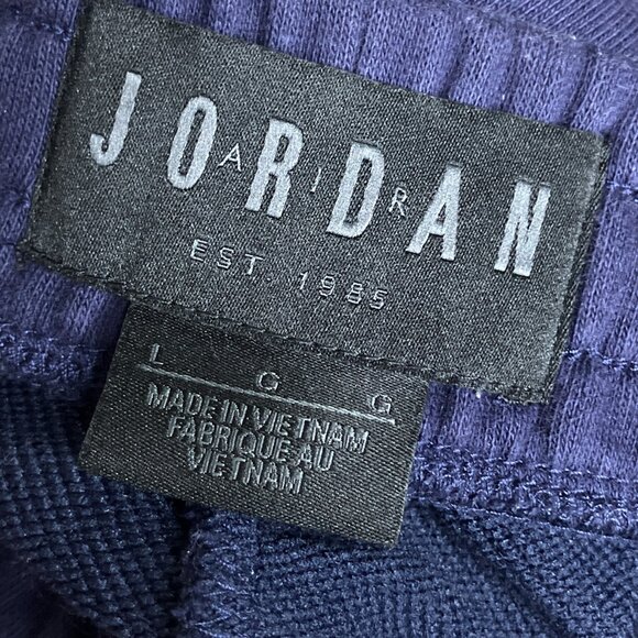Air Jordan Men's Large L Navy Jumpman HBR Taped Logo Jogger Pants Sweatpants - Picture 3 of 4